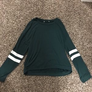dark green varsity sweatshirt